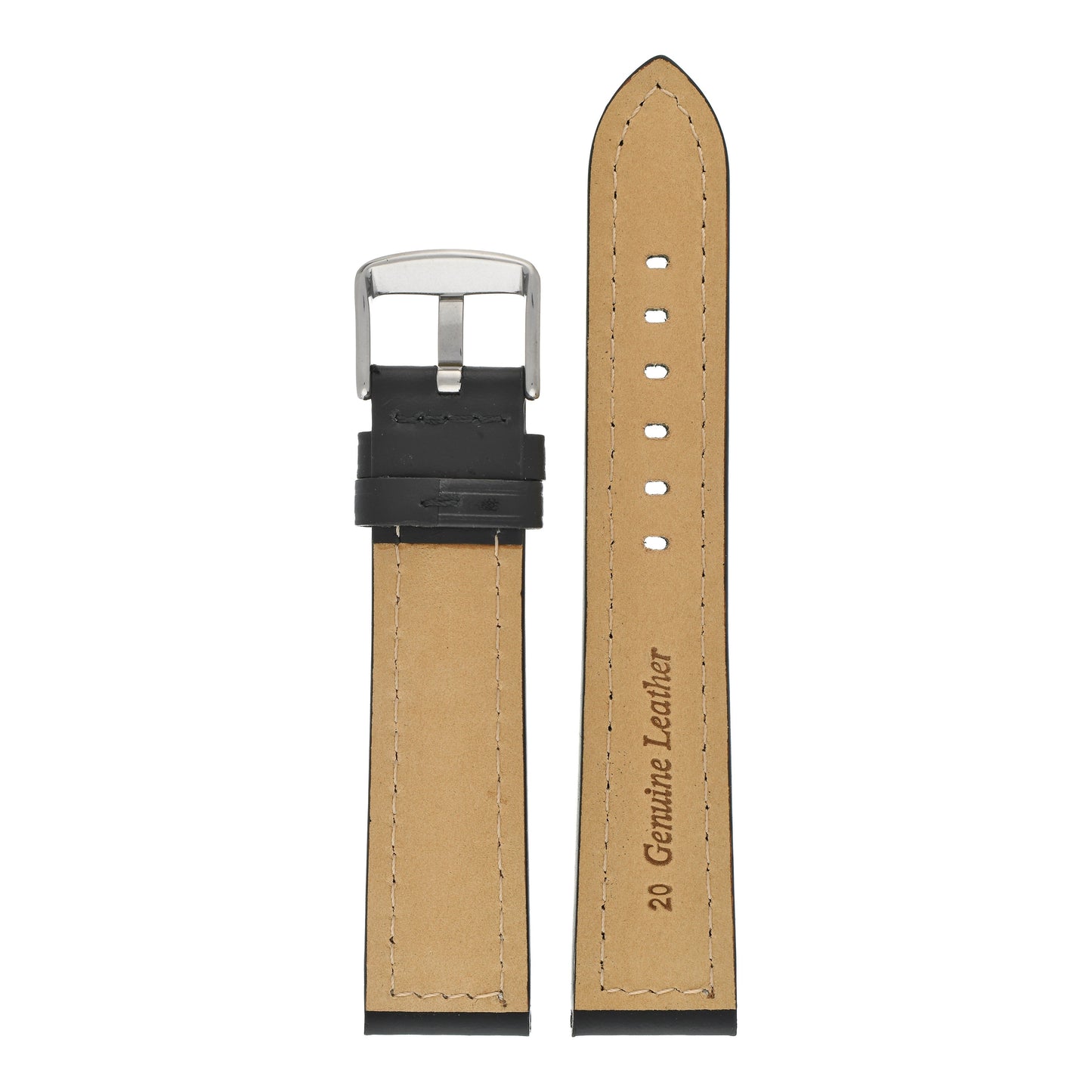 Modern Cut Edge Leather Watch Strap