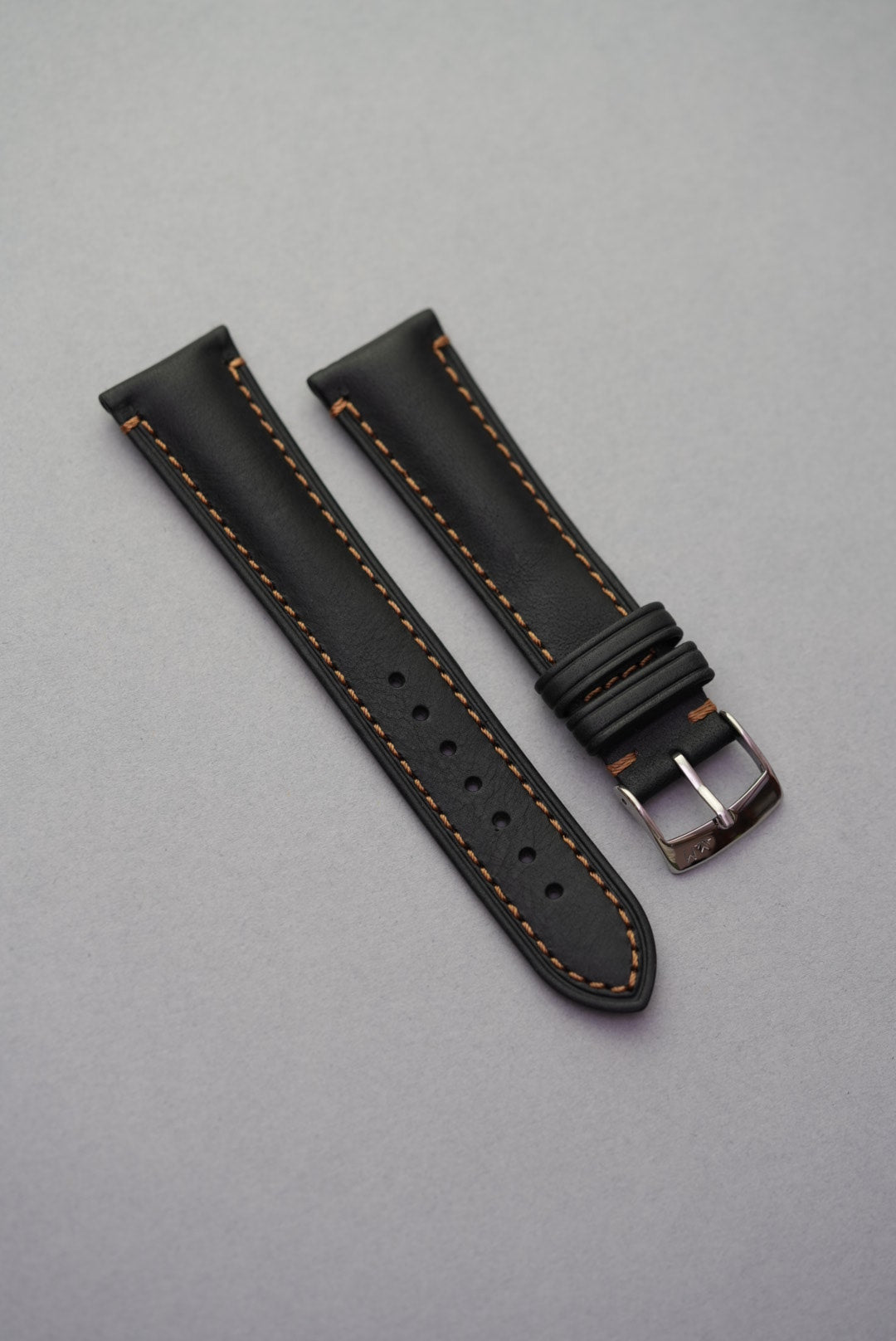 Morellato black leather watch strap replacement front strap replacement for Omega Speedmaster
