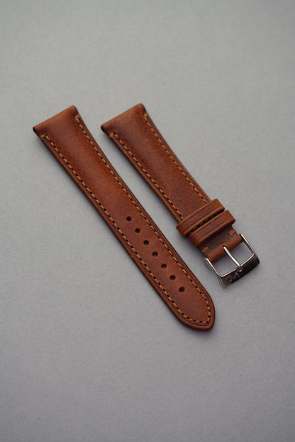 Morellato tan leather watch strap replacement front strap replacement for Omega Speedmaster