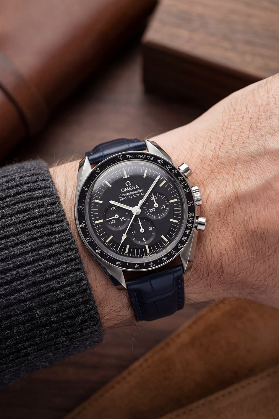 Alligator Watch Strap for Omega Speedmaster