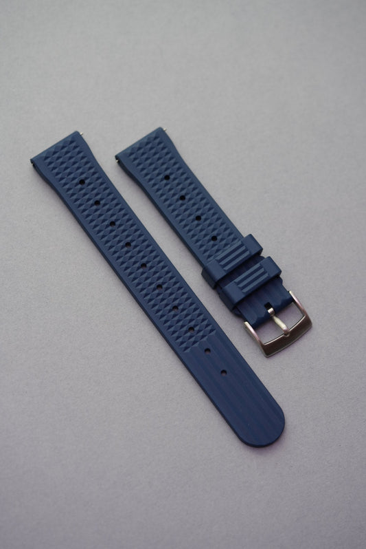 Navy fkm waffle rubber moonswatch strap strap replacement for Omega Seamaster