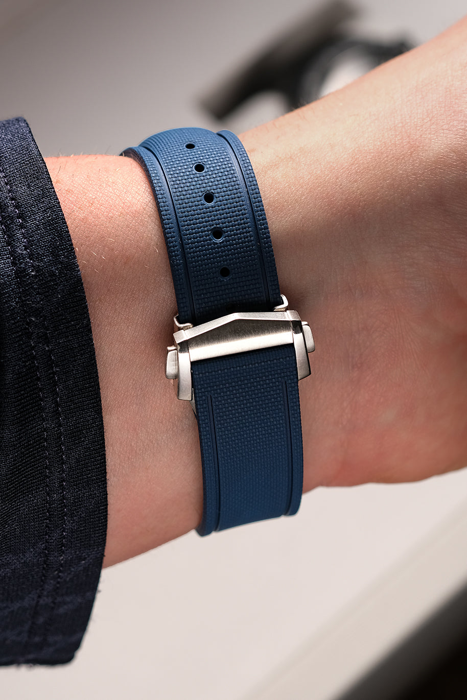 Sailcloth Effect FKM Rubber Strap with Deployant Clasp 20mm-22mm