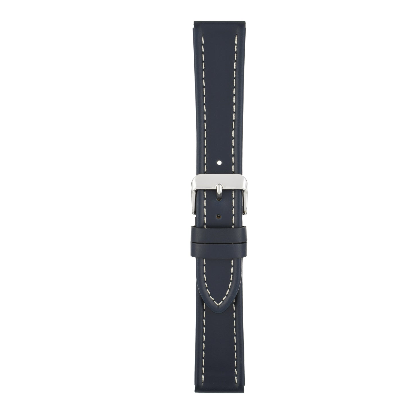 Oil Leather White Stitch Watch Strap