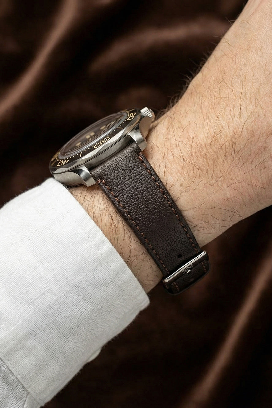 Omega Seamaster Diver 300M No Time To Die — Brown Leather Strap Replacement