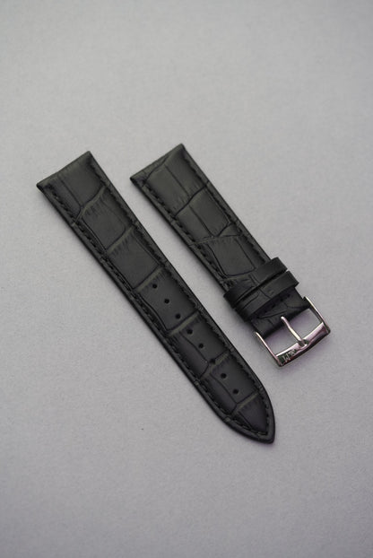 Onyx alligator leather watch strap black strap replacement for Omega Speedmaster