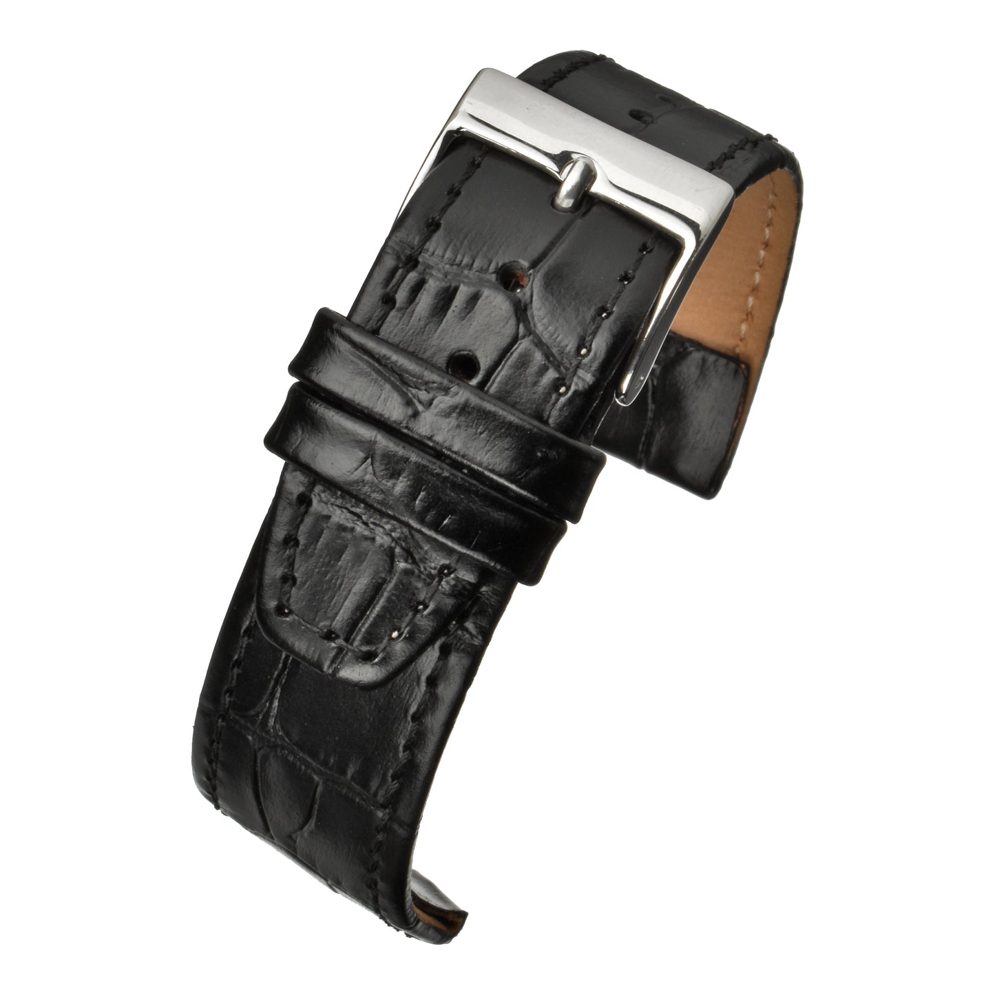 Open Ended Crocodile Leather Watch Strap