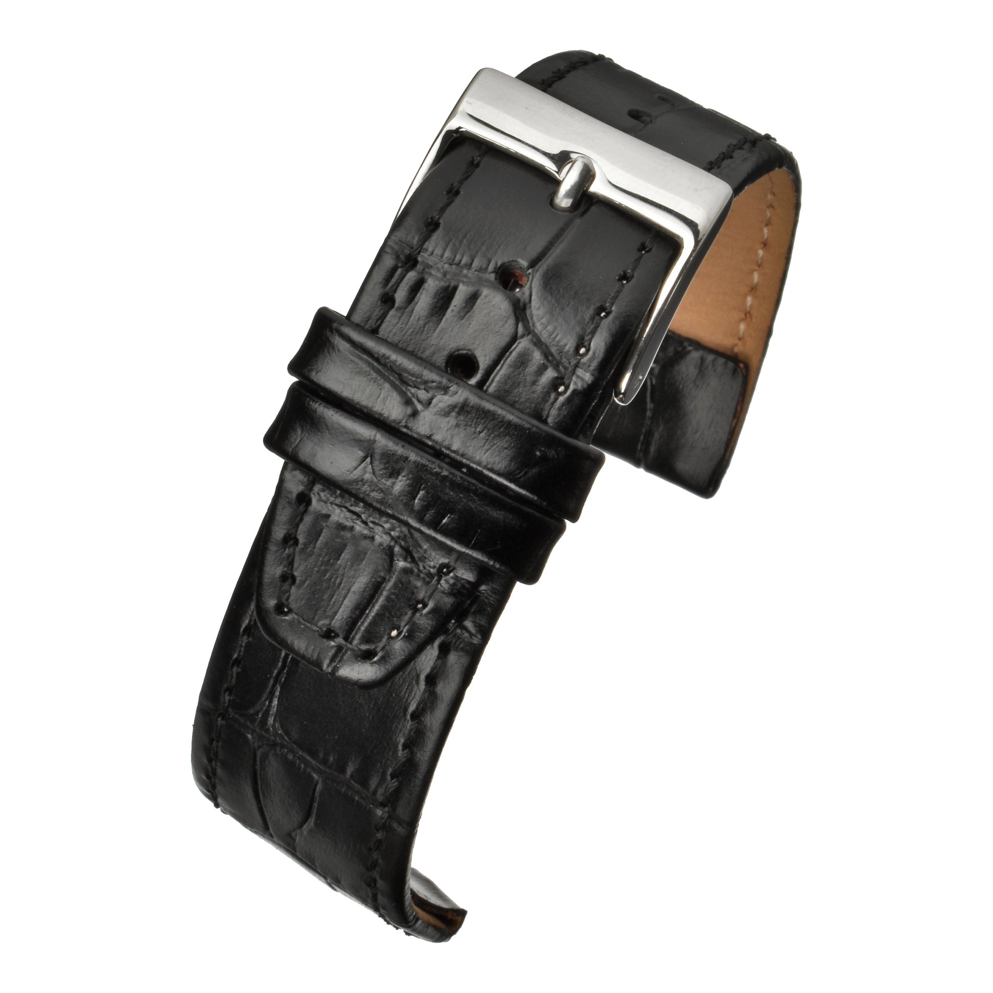 Open Ended Crocodile Leather Watch Strap