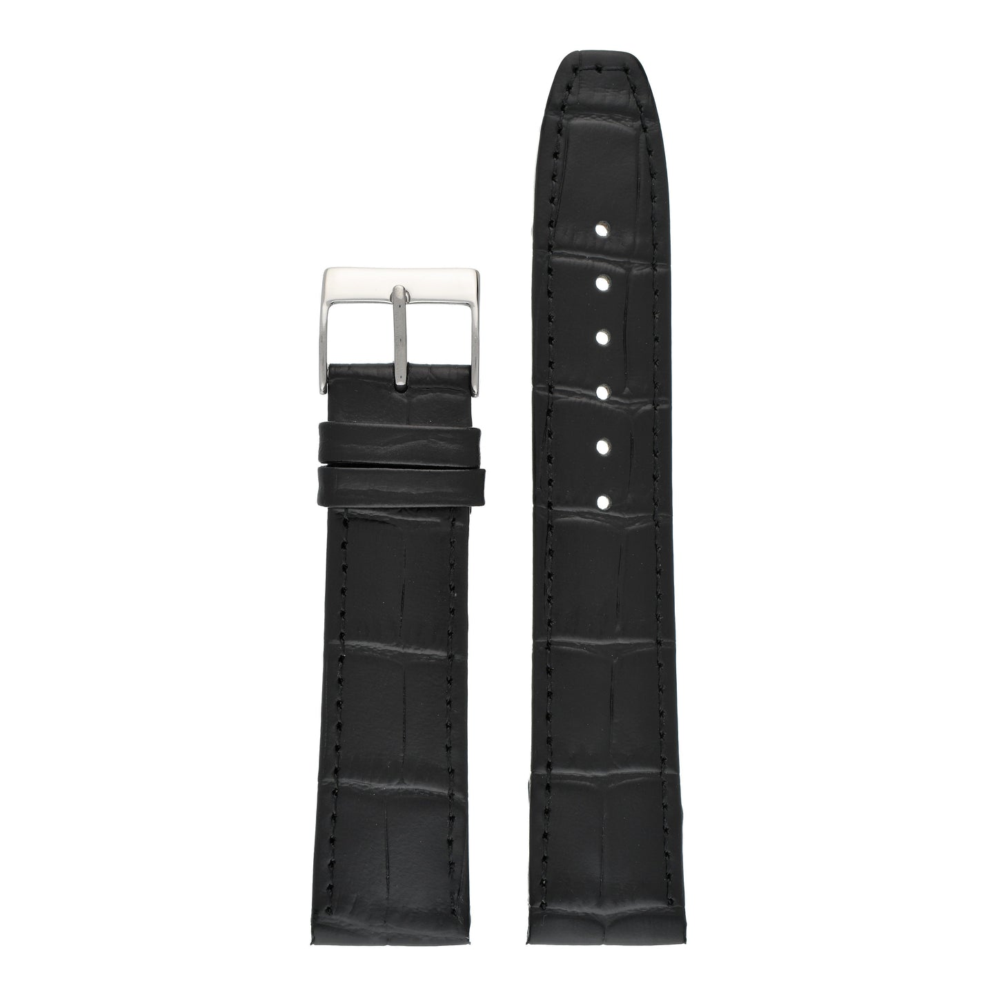 Open Ended Crocodile Leather Watch Strap