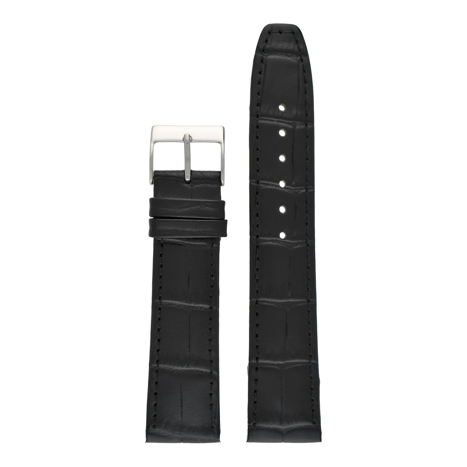 Open Ended Crocodile Leather Watch Strap