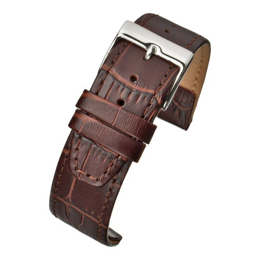 Open Ended Crocodile Leather Watch Strap