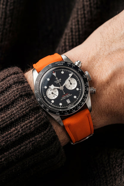 Tudor Black Bay Chrono Rubber Sailcloth-Effect Deployant Strap