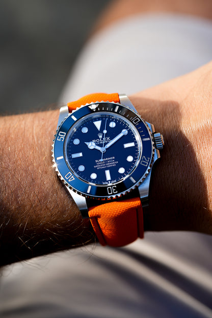Rubber Sailcloth Strap with Deployant Clasp For Rolex Submariner