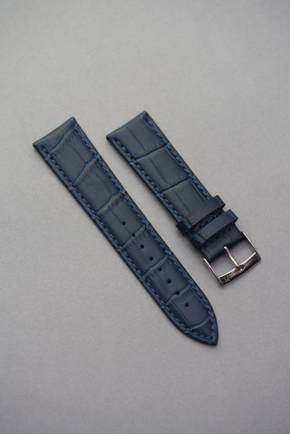 Oxford alligator leather watch strap navy strap replacement for Omega Seamaster