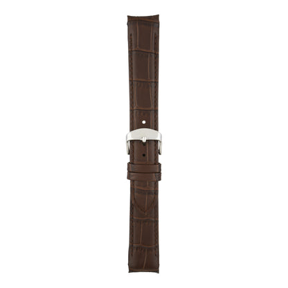 Padded Alligator Curved End Leather Watch Strap