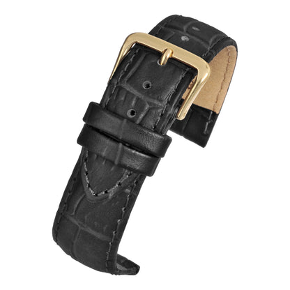 Padded Alligator Grain Leather Watch Strap (12mm-26mm)