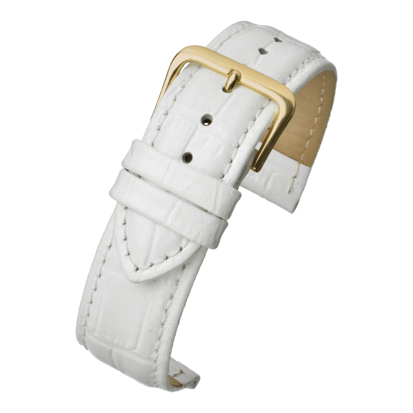 Padded Alligator Grain Leather Watch Strap (12mm-26mm)