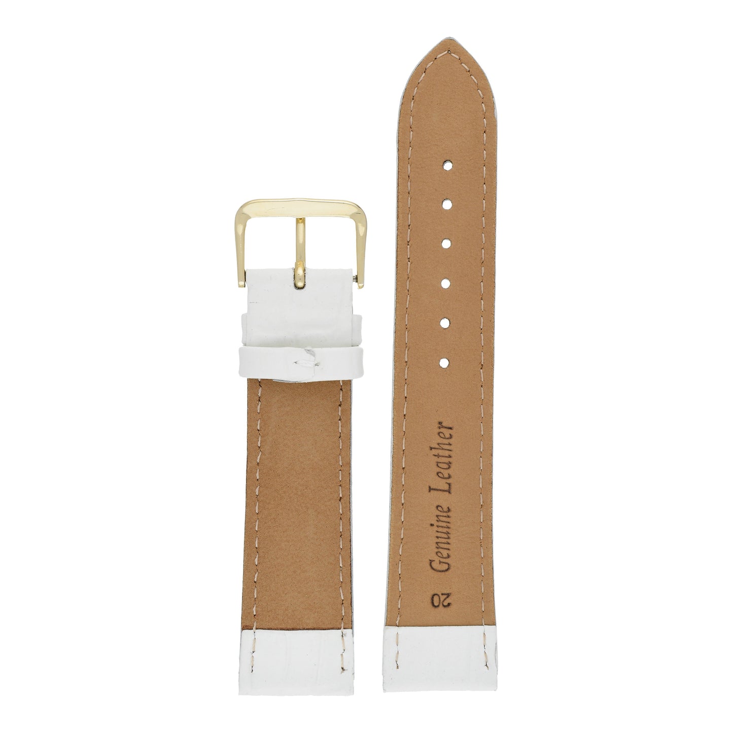 Padded Alligator Grain Leather Watch Strap (12mm-26mm)
