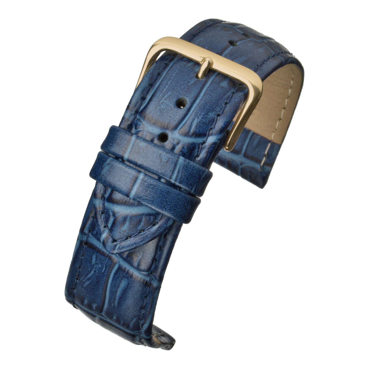 Padded Alligator Grain Leather Watch Strap (12mm-26mm)