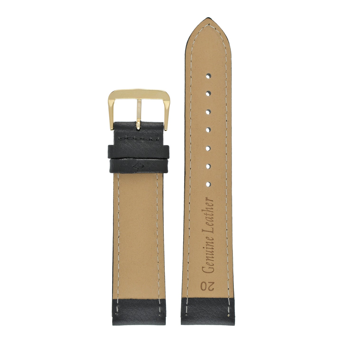 Padded Buffalo Grain Leather Watch Strap (12mm-26mm)