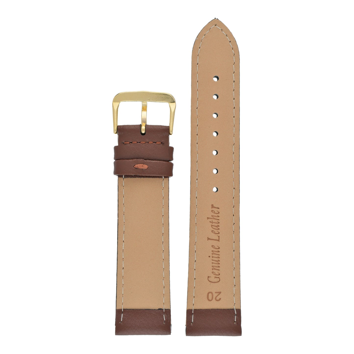 Padded Buffalo Grain Leather Watch Strap (12mm-26mm)
