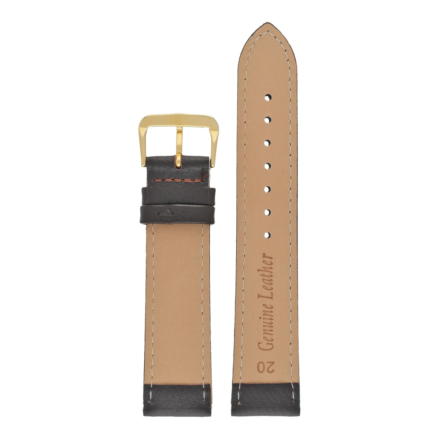 Padded Buffalo Grain Leather Watch Strap (12mm-26mm)