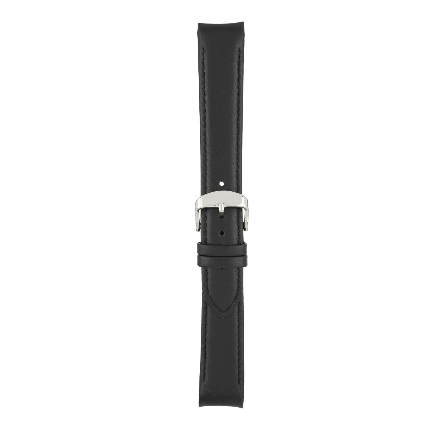 Padded Smooth Curved End Leather Watch Strap