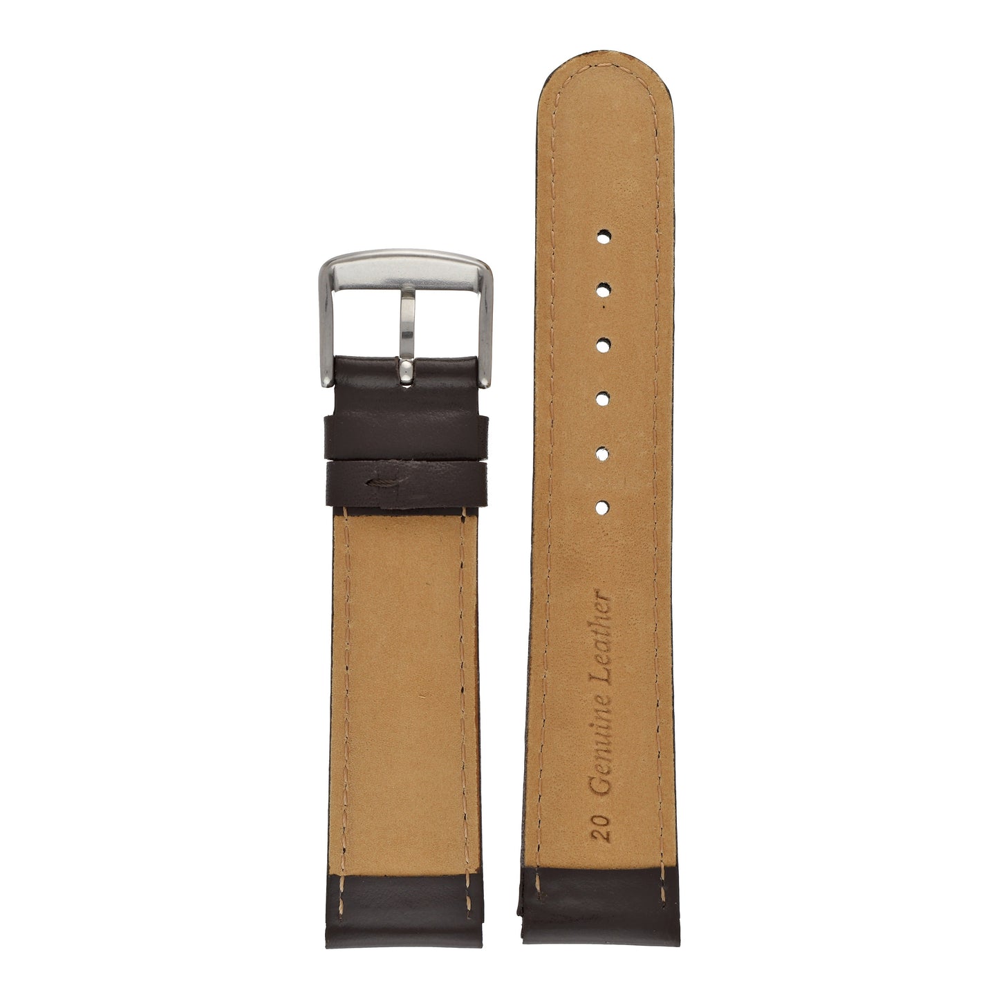 Padded Stitched Leather Watch Strap (8mm-26mm)