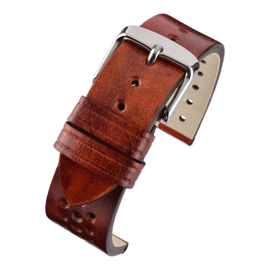 Perforated Hand Finished Leather Watch Strap