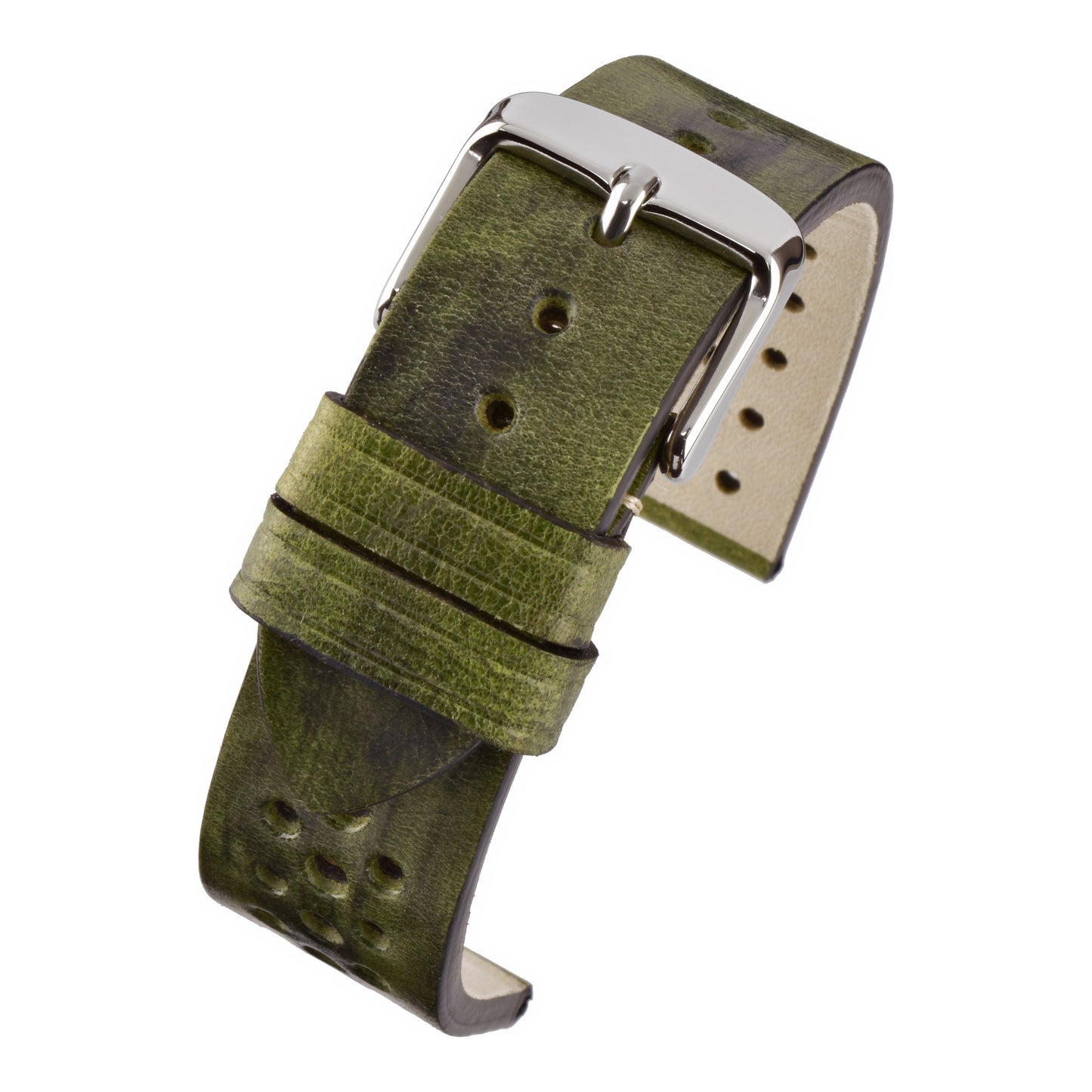 Perforated Hand Finished Leather Watch Strap