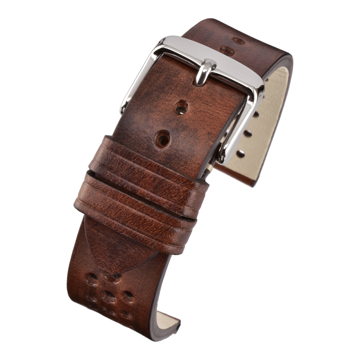 Perforated Hand Finished Leather Watch Strap