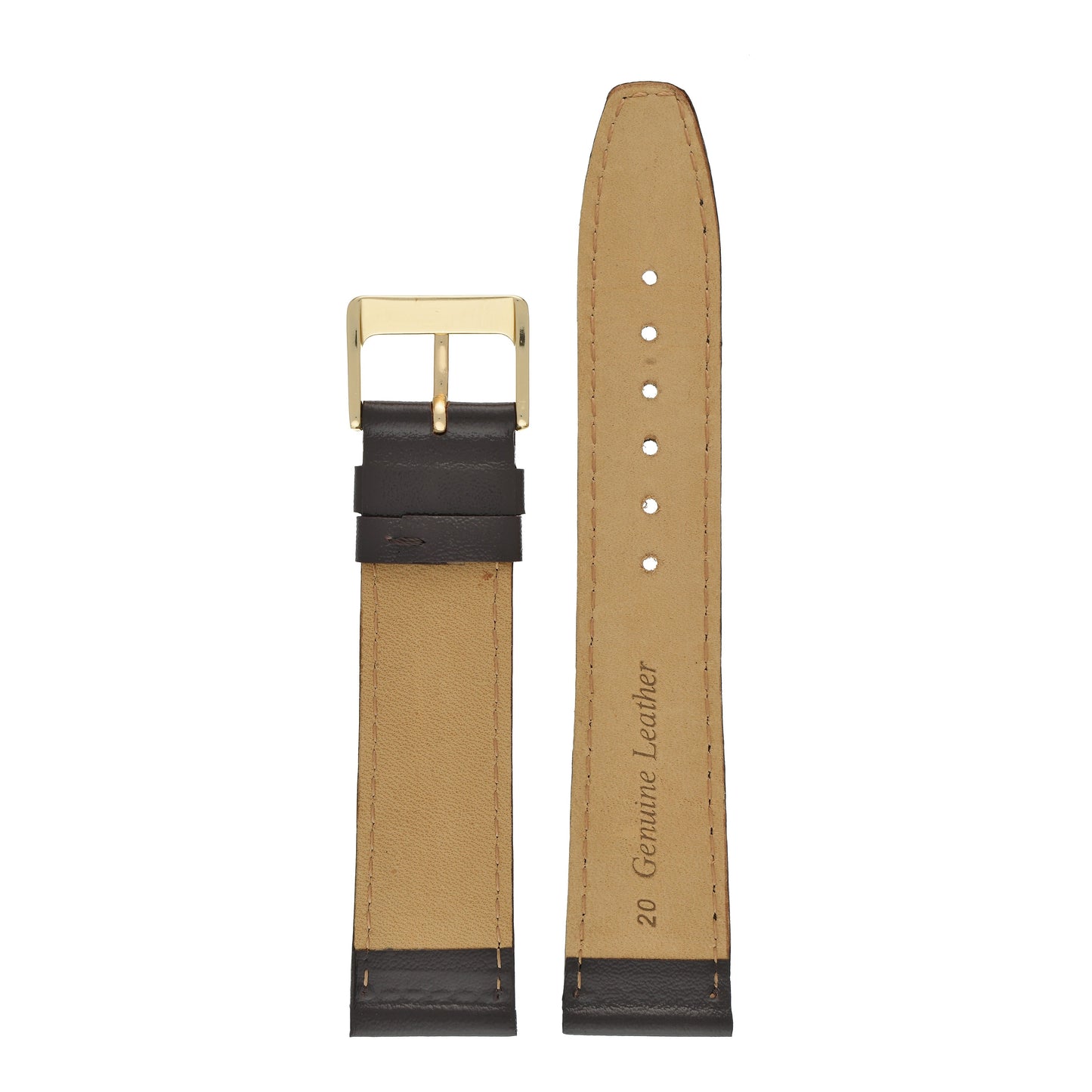 Plain Stitched Calf Leather Watch Strap (8mm-22mm)
