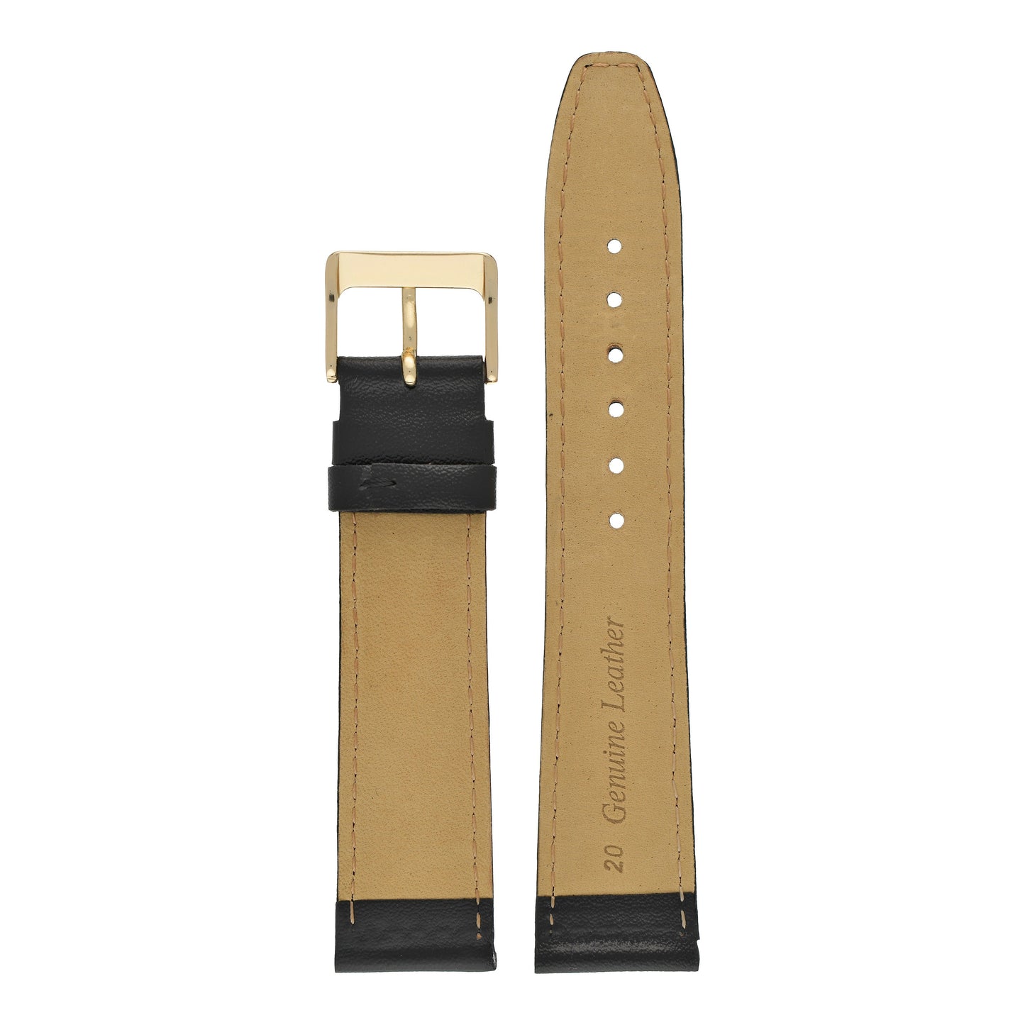 Plain Stitched Calf Leather Watch Strap (8mm-22mm)