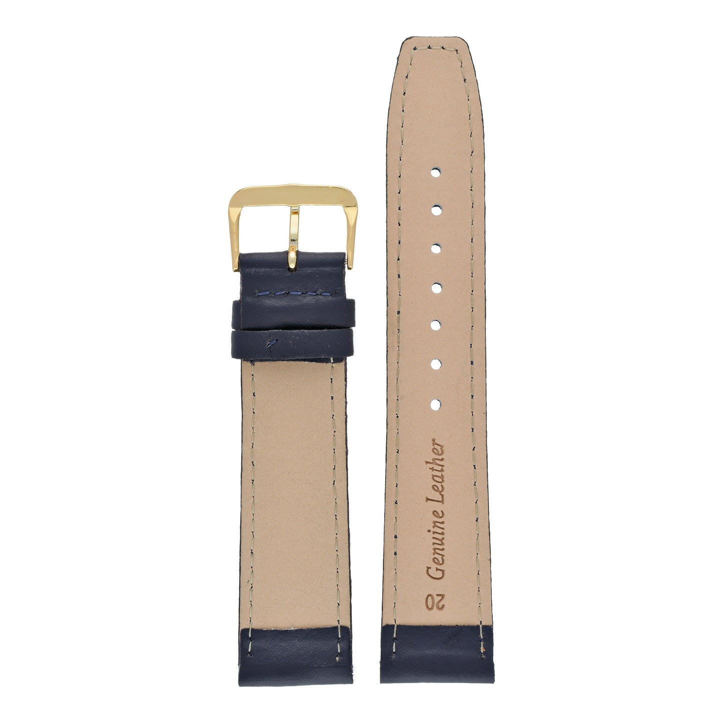 Plain Stitched Square End Leather Watch Strap (8mm-22mm)
