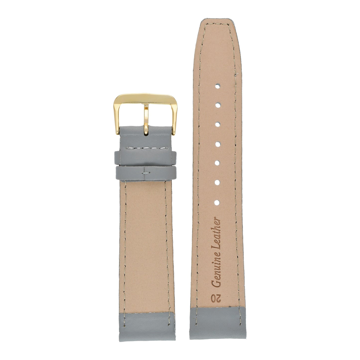 Plain Stitched Square End Leather Watch Strap (8mm-22mm)