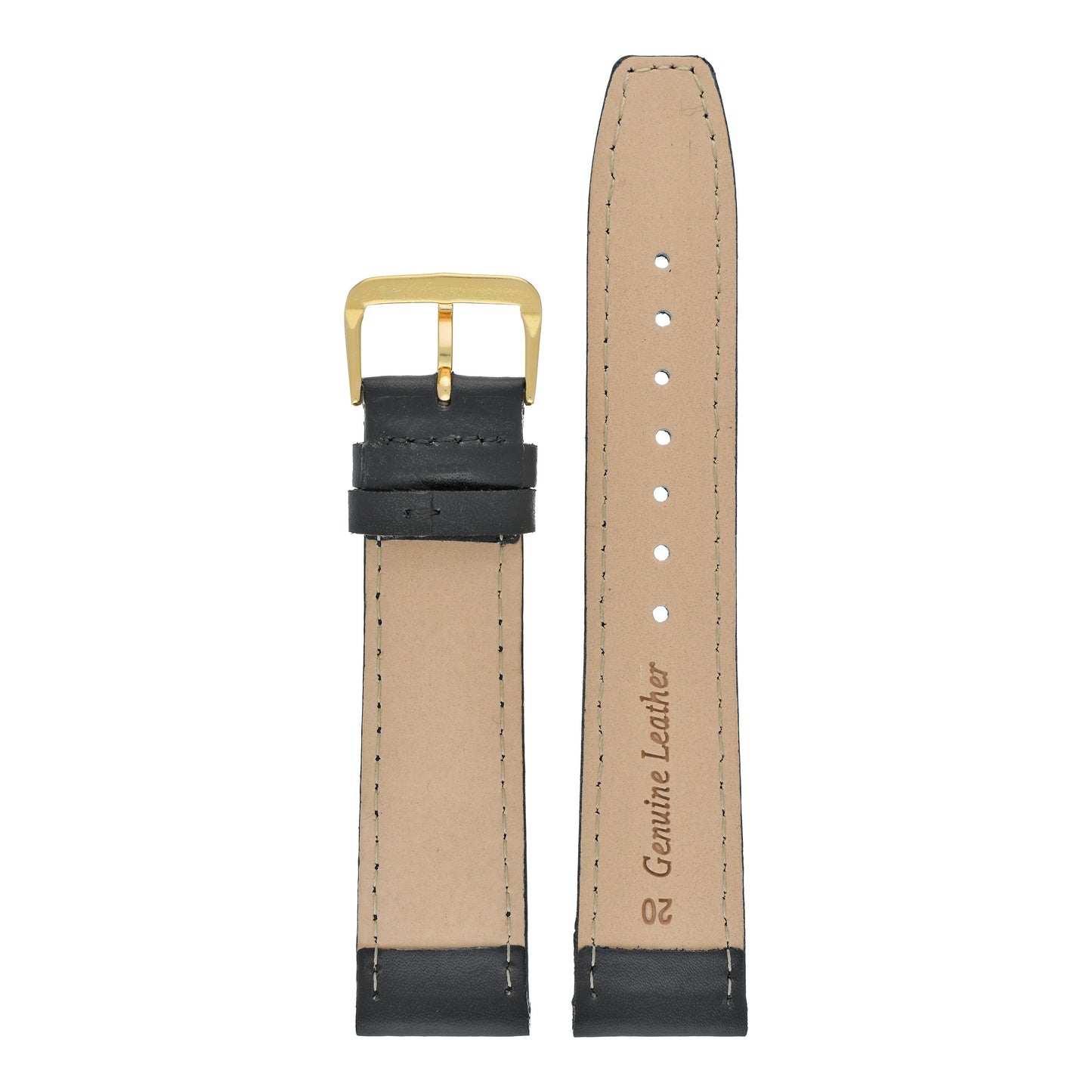 Plain Stitched Square End Leather Watch Strap (8mm-22mm)
