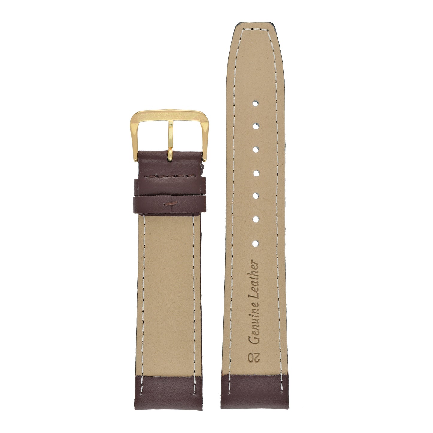 Plain Stitched Square End Leather Watch Strap (8mm-22mm)