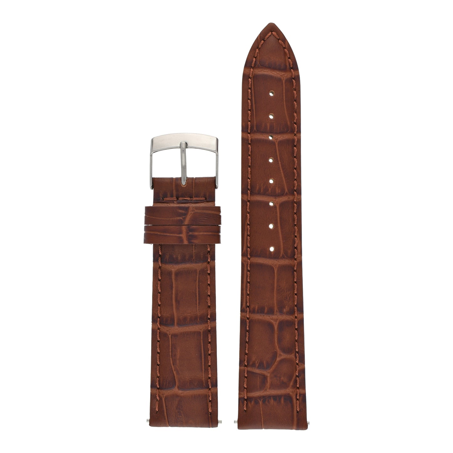 Quick Release Alligator Grain Leather Watch Strap