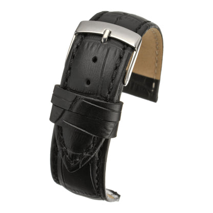 Quick Release Alligator Grain Leather Watch Strap