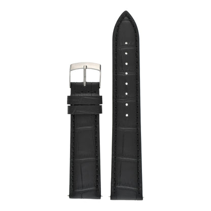Quick Release Alligator Grain Leather Watch Strap