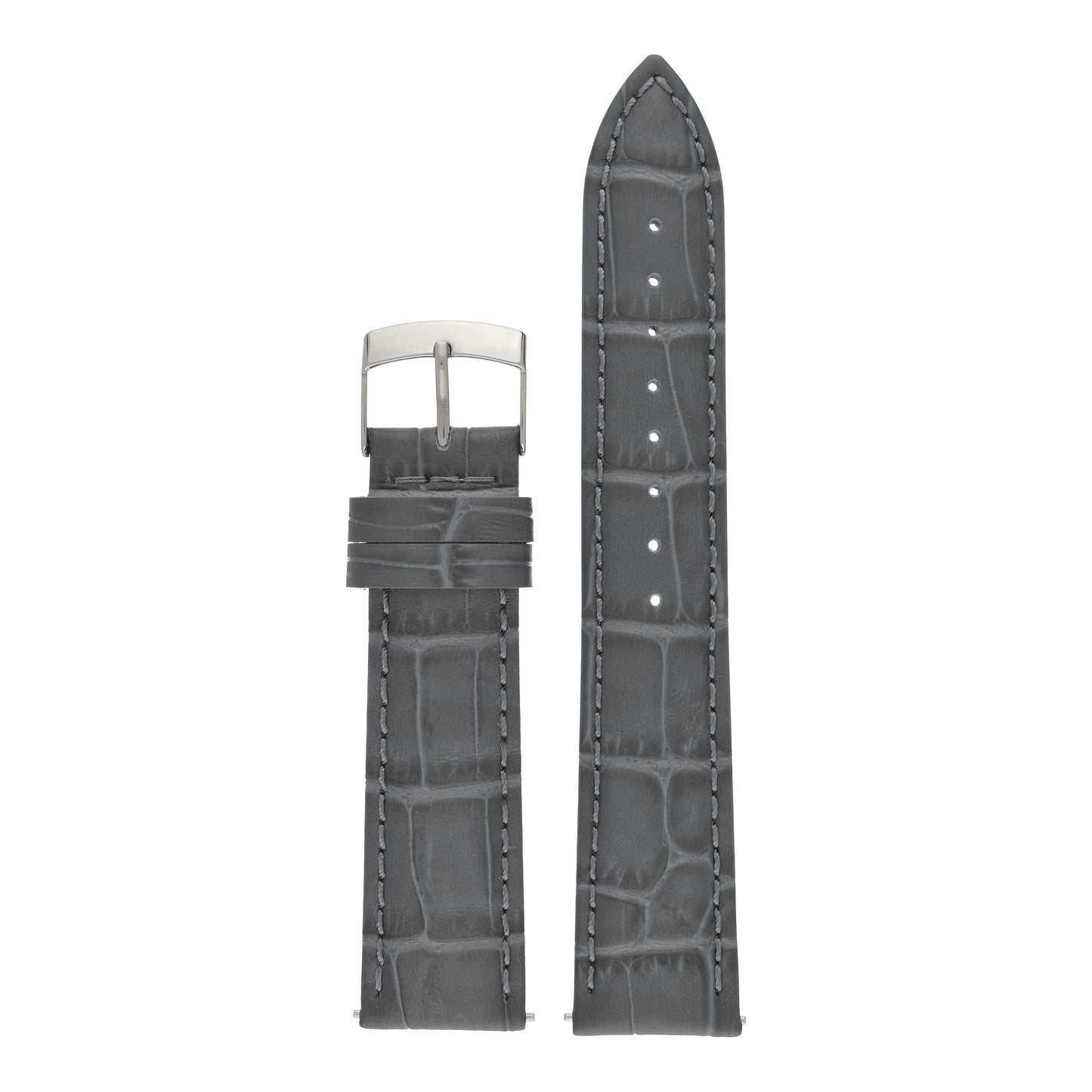 Quick Release Alligator Grain Leather Watch Strap