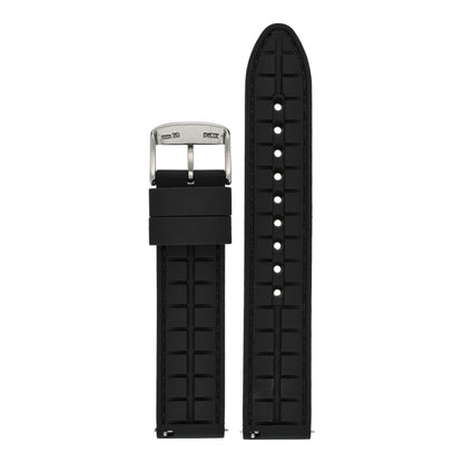 Quick Release Stitched Silicone Leather Watch Strap