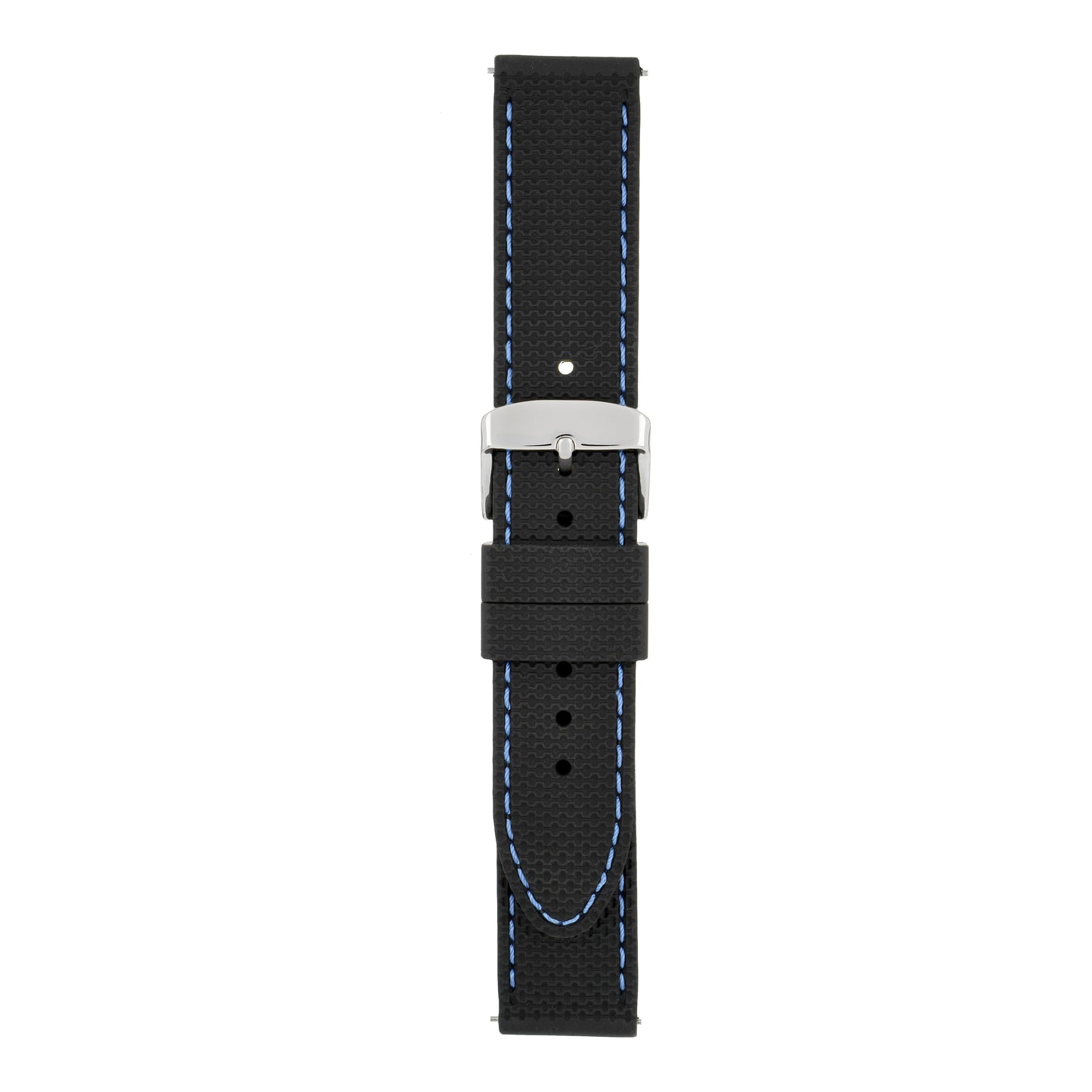 Quick Release Stitched Silicone Leather Watch Strap