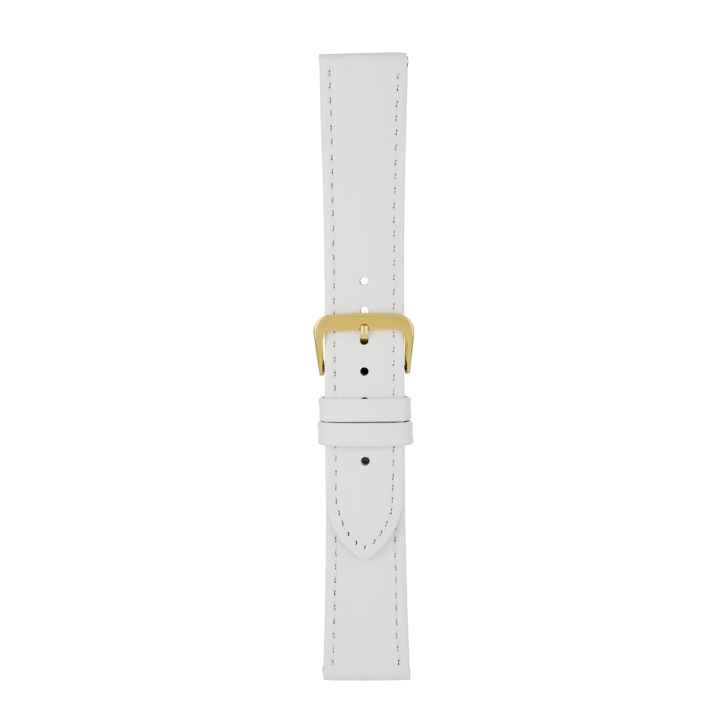 White Buffalo Grain Stitched Leather Watch Strap — joined view