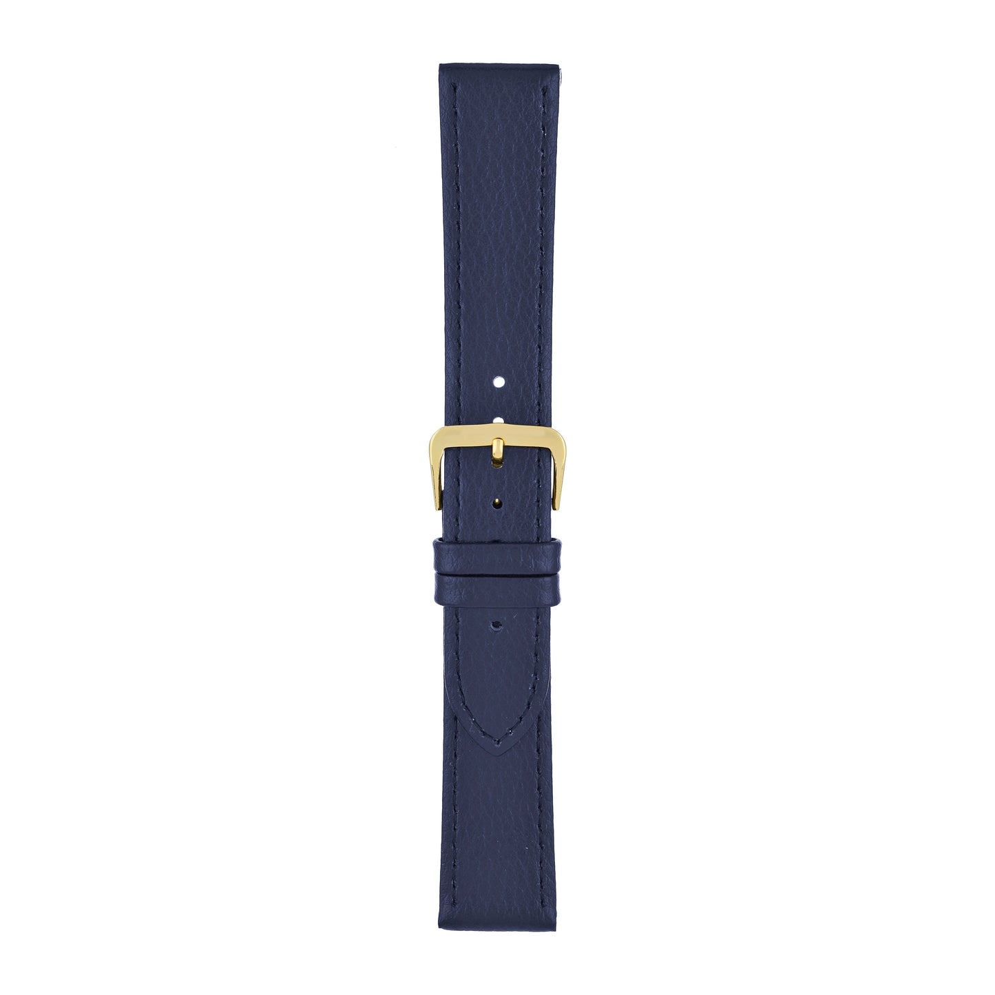 Blue Buffalo Grain Stitched Leather Watch Strap — joined view