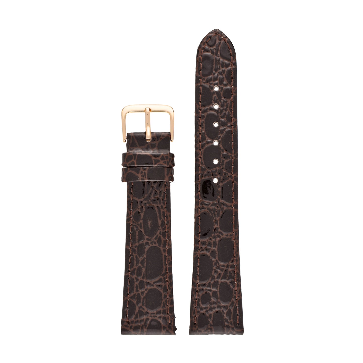 Crocodile Grain Leather Watch Strap
