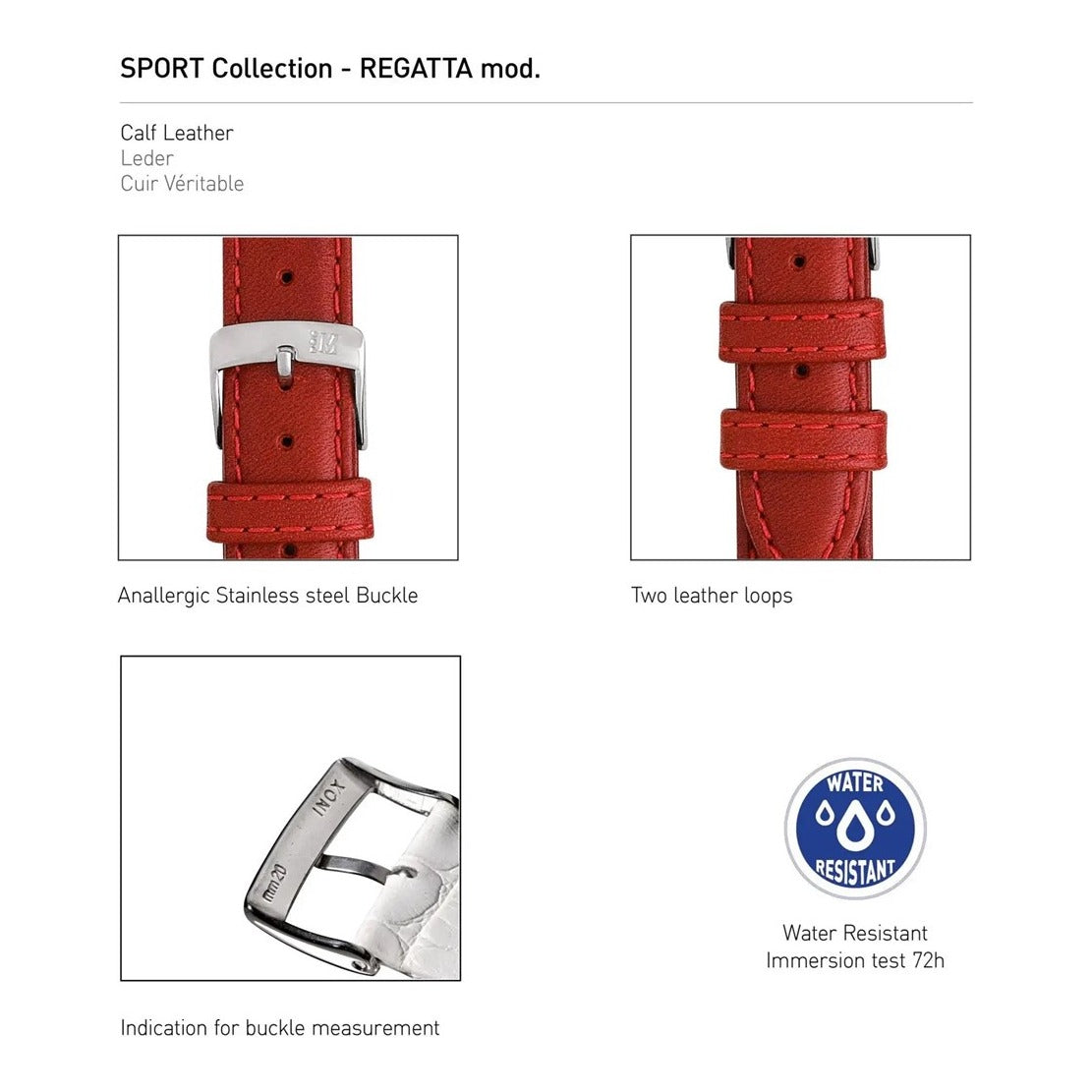 Regatta Leather Watch Strap