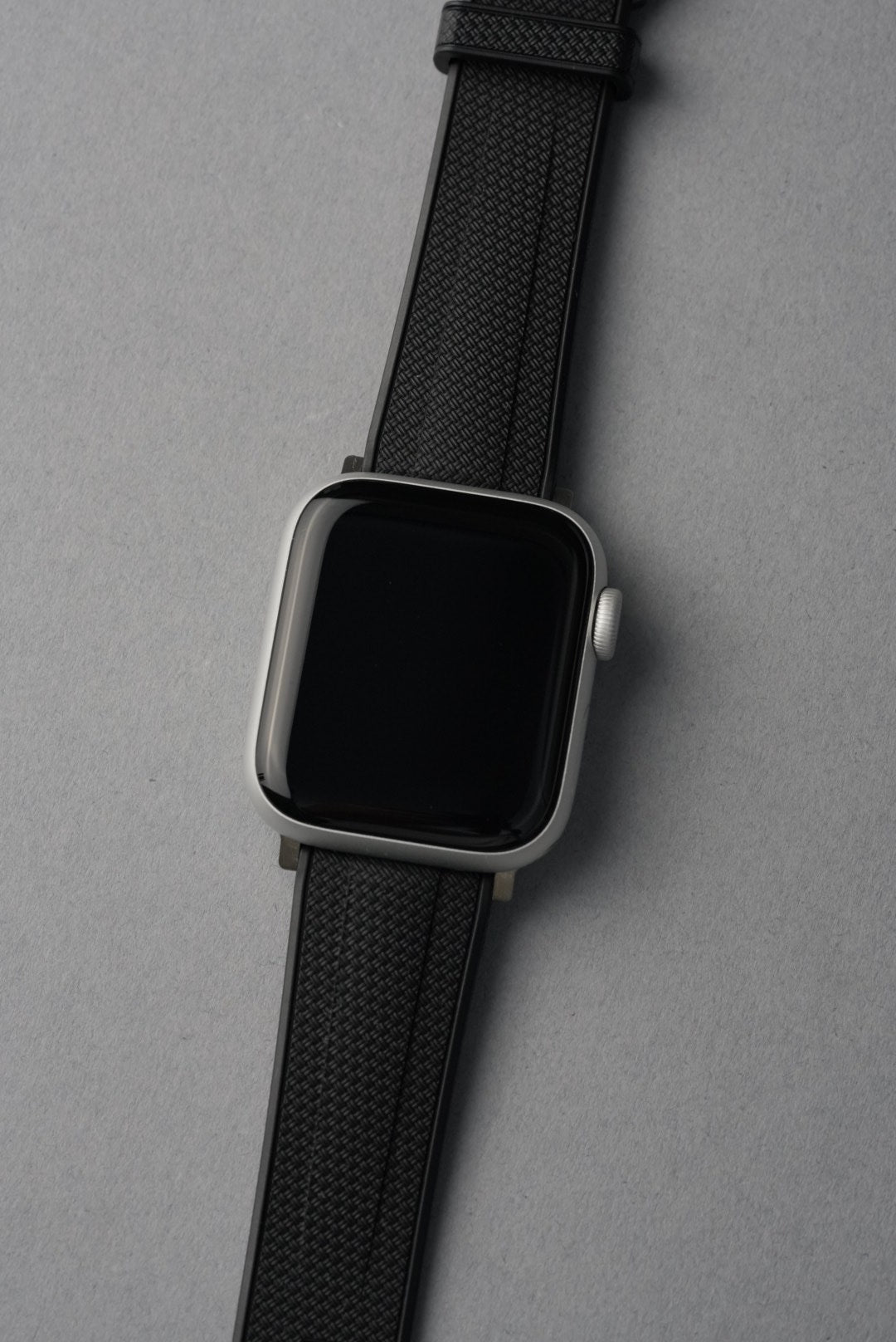 Rubber Woven Straight End Strap For Apple Watch