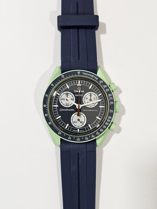 Navy Curved Silicone Strap: Omega X Swatch MoonSwatch