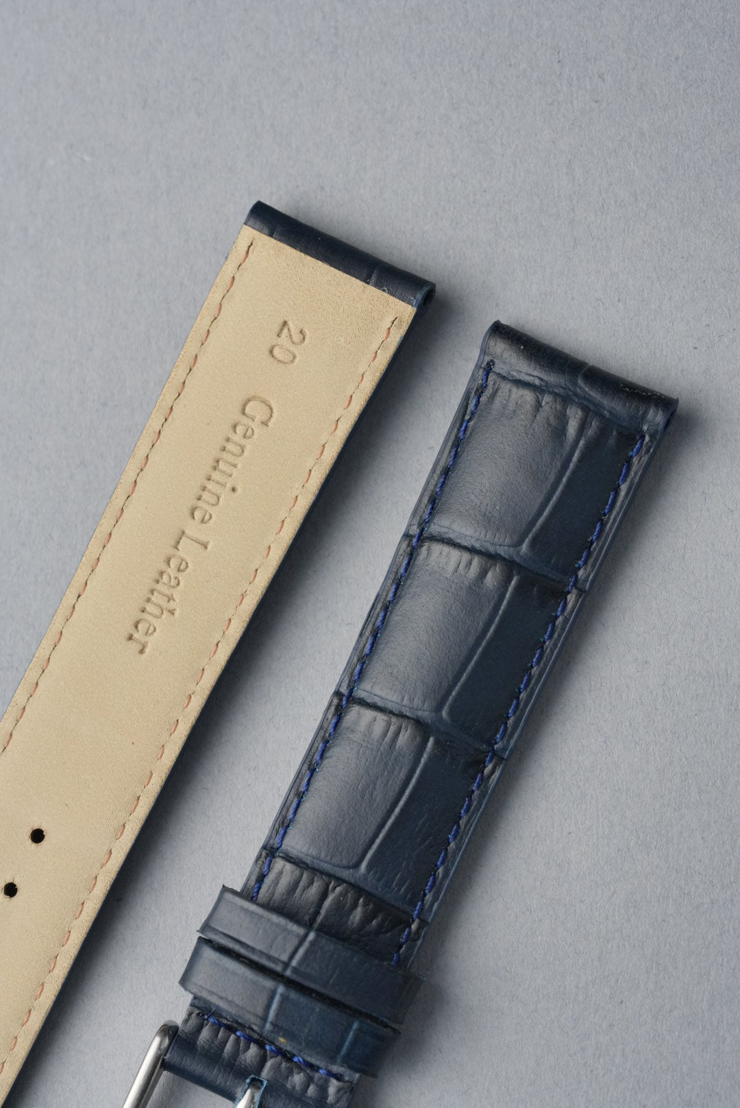 Embossed Alligator Leather Watch Strap - 18mm to 24mm