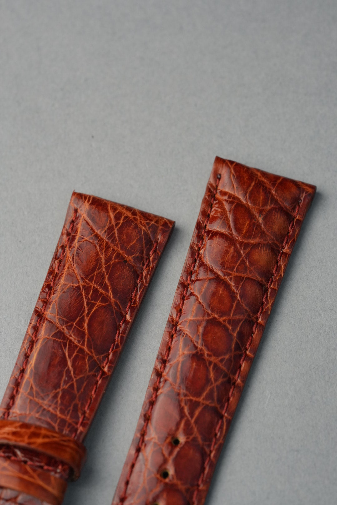 Italian Genuine Crocodile Leather Strap with Nubuck Lining - 18mm to 20mm